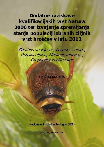 monitoring populacij izbranih ciljnih vrst hroščev - Natura 2000