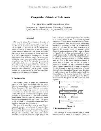 Computation of Gender of Urdu Nouns - Center for Language ...