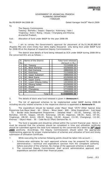 Details - Department of Planning, Govt. of Arunachal Pradesh