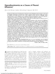 Hypoalbuminemia as a Cause of Pleural Effusions* - CHEST Journal