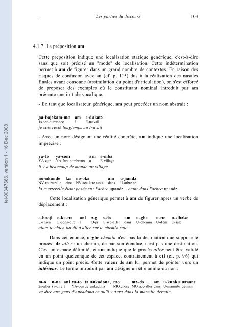 [tel-00347666, v1] Description de la langue bijogo (GuinÃ©e ... - CNRS