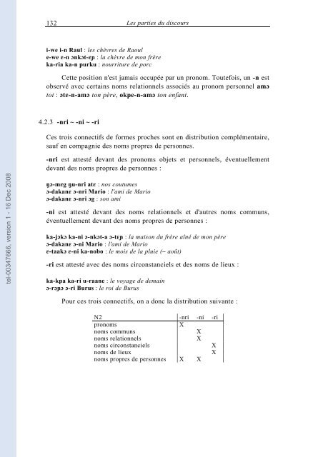 [tel-00347666, v1] Description de la langue bijogo (GuinÃ©e ... - CNRS