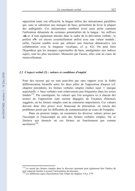 [tel-00347666, v1] Description de la langue bijogo (GuinÃ©e ... - CNRS