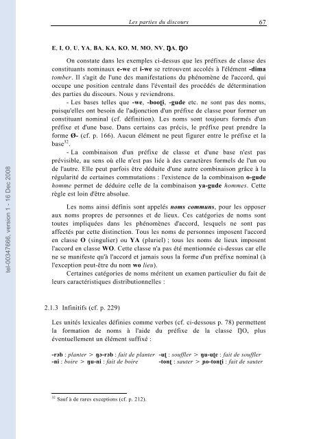 [tel-00347666, v1] Description de la langue bijogo (GuinÃ©e ... - CNRS