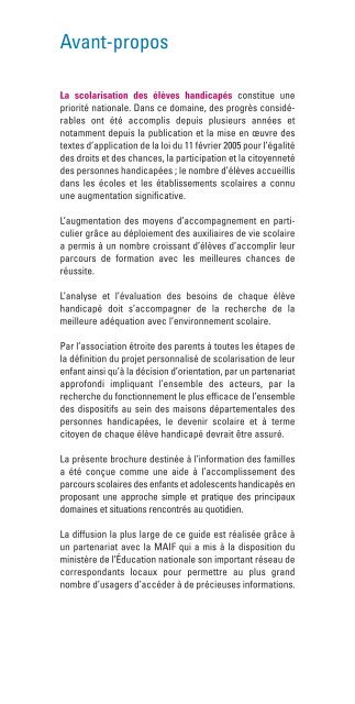 des enfants et adolescents handicapÃ©s - MinistÃ¨re de l'Ãducation ...