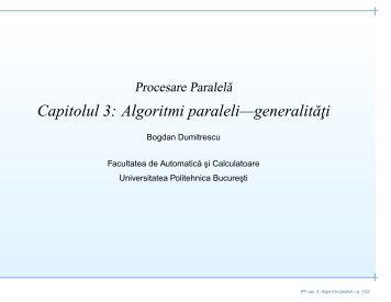 Capitolul 3: Algoritmi paraleliâgeneralitËati