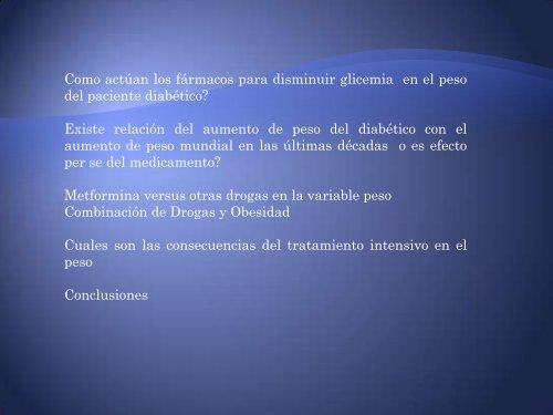 Medicamentos en Diabetes y su relaciÃ³n con la Obesidad - Aveso