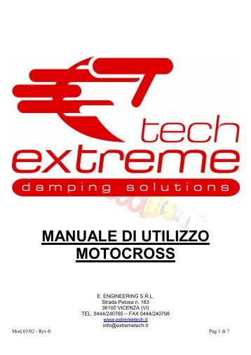 MX TECH3R - ITA manual - Extreme Racing Shox