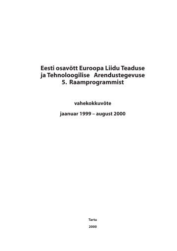 Eesti osavÃƒÂµtt Euroopa Liidu Teaduse ja ... - Archimedes