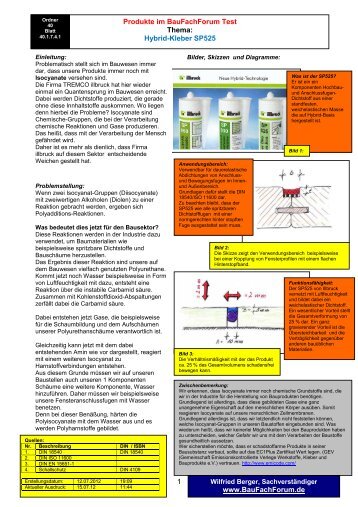 1 Produkte im BauFachForum Test Thema: Hybrid-Kleber SP525 www ...