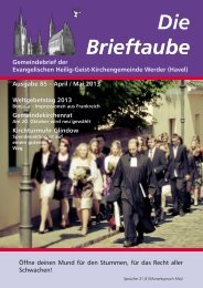 Ausgabe 85 April - Mai 2013 - Heilig-Geist-Kirchengemeinde Werder