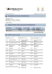 SEASONAL AND DAILY INFORMATION SNOW ... - Aletsch Arena