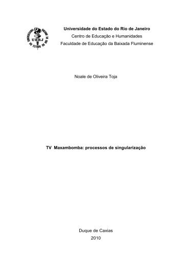 Noale de Oliveira Toja TV Maxambomba: processos de ...