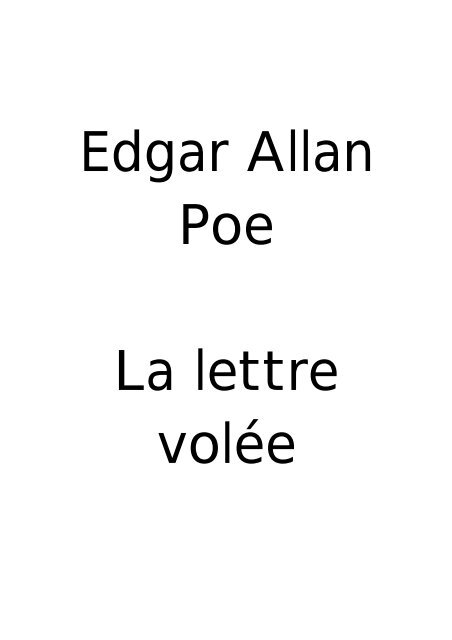 La lettre volée (PDF)