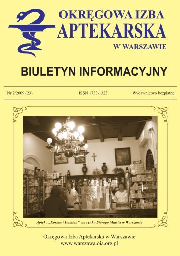biuletyn 2_2009.pdf - OkrÄgowa Izba Aptekarska w Warszawie