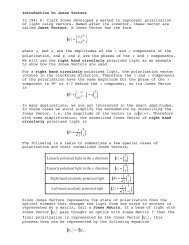 Jones Vectors and Matrices