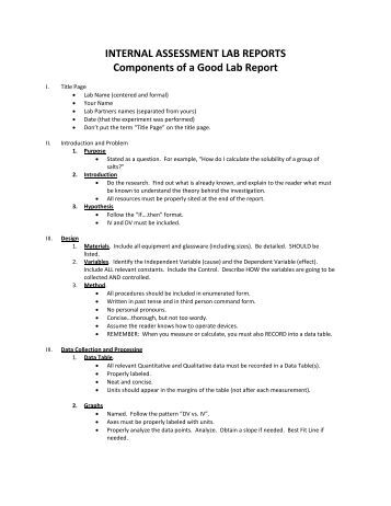 Components of a lab report