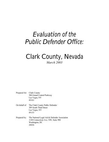 Evaluation of the Public Defender Office: Clark County, Nevada