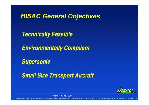 HIgh Speed AirCraft (HISAC) - Aeronautics Days 2006