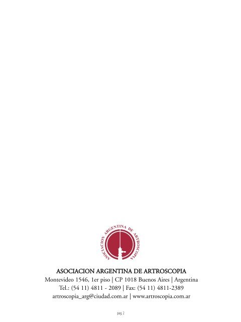 8 . 9. 10 de Octubre - AsociaciÃ³n Argentina de ArtroscopÃ­a