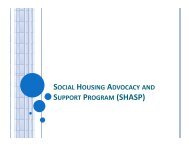 Social Housing Advocacy and Support Program (SHASP) - NWHN