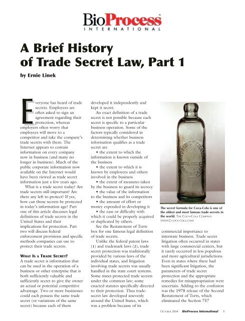 A Brief History Of Trade Secret Law Part 1 Banner Witcoff Ltd