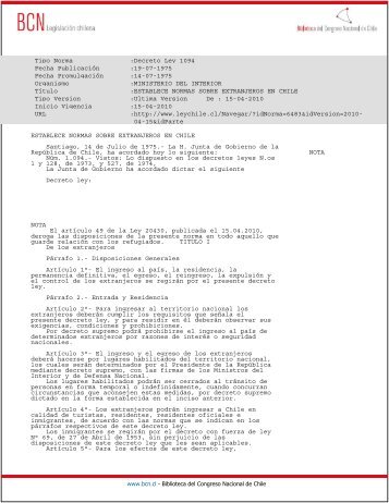 Decreto Ley 1094 Fecha PublicaciÃ³n - Departamento de ExtranjerÃ­a ...