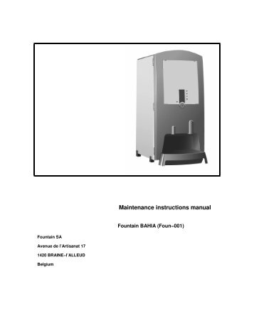 Maintenance instructions manual - Fountain