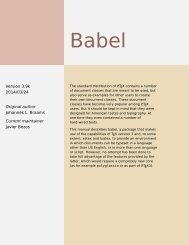 Babel, a multilingual package for use with LATEX's standard ...