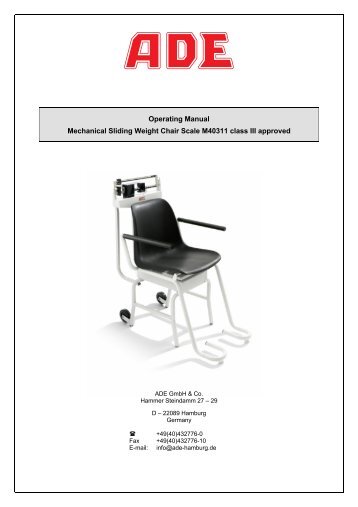 Operating Manual Mechanical Sliding Weight Chair Scale ... - Dencor
