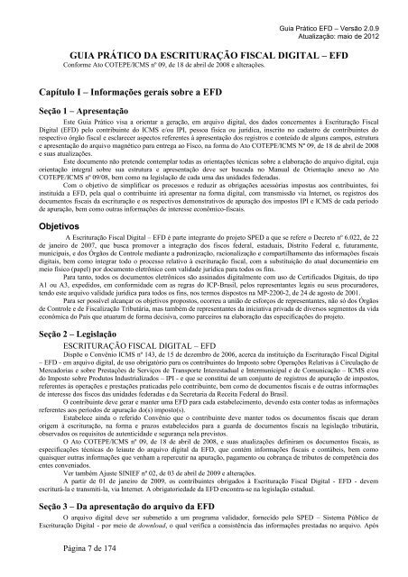 Guia Pratico da EFD (versão 2.0.9) - Secretaria de Estado da ...