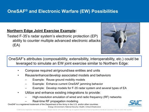 OneSAF Overview And Electronic Warfare Research