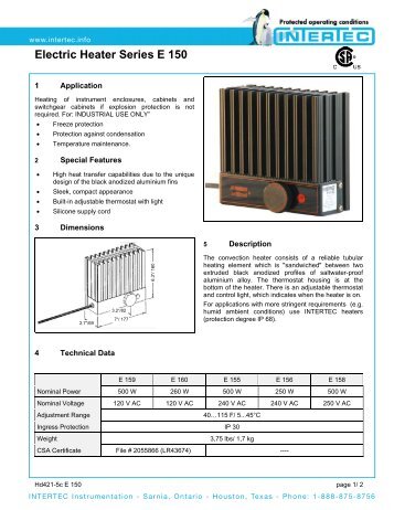 Electric Heater Series E 150