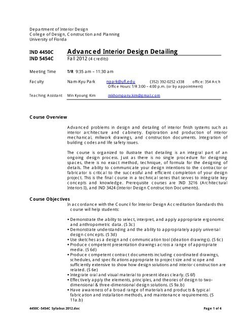 Ind 4450c Advanced Interior Design Detailing And Construction