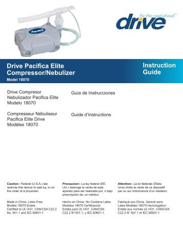 Drive Pacifica Elite Compressor/Nebulizer ... - Drive Medical