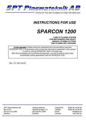 SPARCON 1200 - SPT Plasmateknik AB