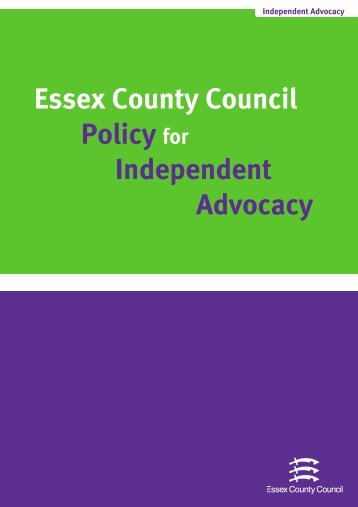 Essex County Council Policy for Independent Advocacy - Support