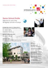 Senior School Profile - International School of Duesseldorf