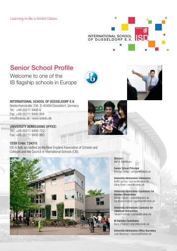 Senior School Profile - International School of Duesseldorf