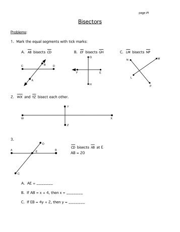 30 Midpoints And Segment Bisectors Worksheet Answers - Notutahituq