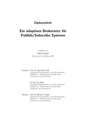 Ein adaptives Brokernetz für Publish/Subscribe Systeme