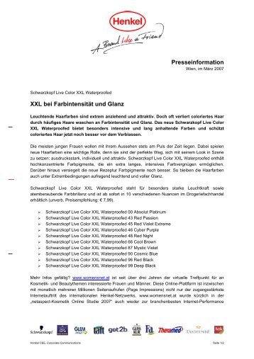 Presseinformation XXL bei Farbintensität und Glanz - Henkel