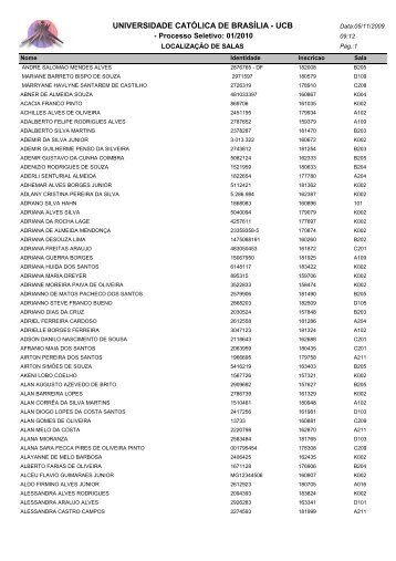 LOCALIZAÃÃO DE SALAS - Universidade CatÃ³lica de BrasÃ­lia