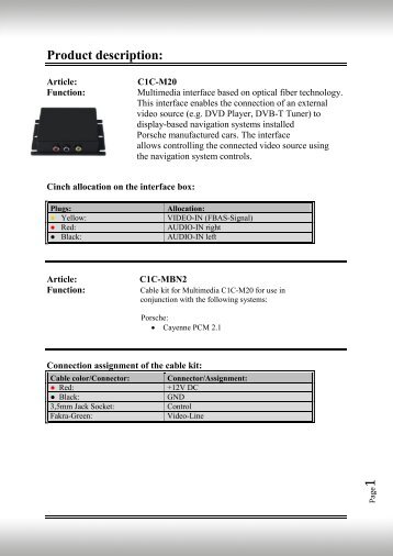 Product description: - vag navisystems