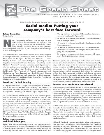 Social media: Putting your company's best face ... - Planet Payment