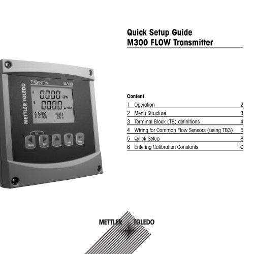 Quick Setup Guide M300 Flow Transmitter Mettler Toledo