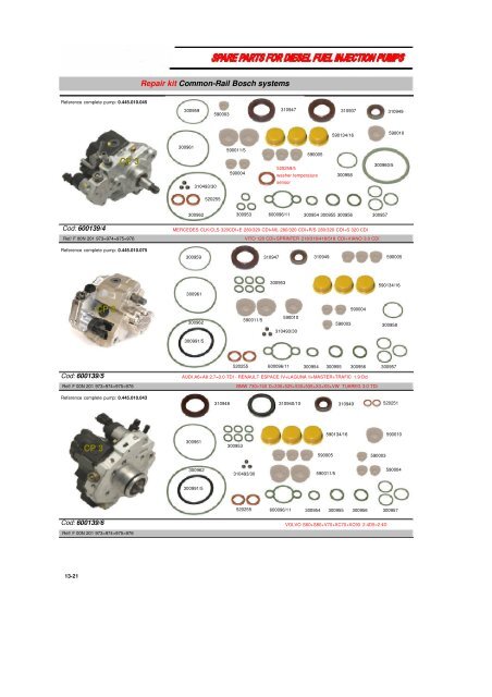 Repair Kit Common-Rail Bosch Systems - Diesel Levante S.r.l.