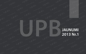 Iepazīstieties ar UPB Jaunumiem 2013 Nr.1 šeit!