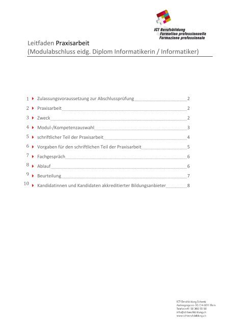 Leitfaden Praxisarbeit (Modulabschluss eidg ... - ICT-Berufsbildung