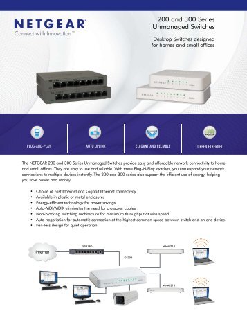 200 and 300 Series Unmanaged Switches - Netgear